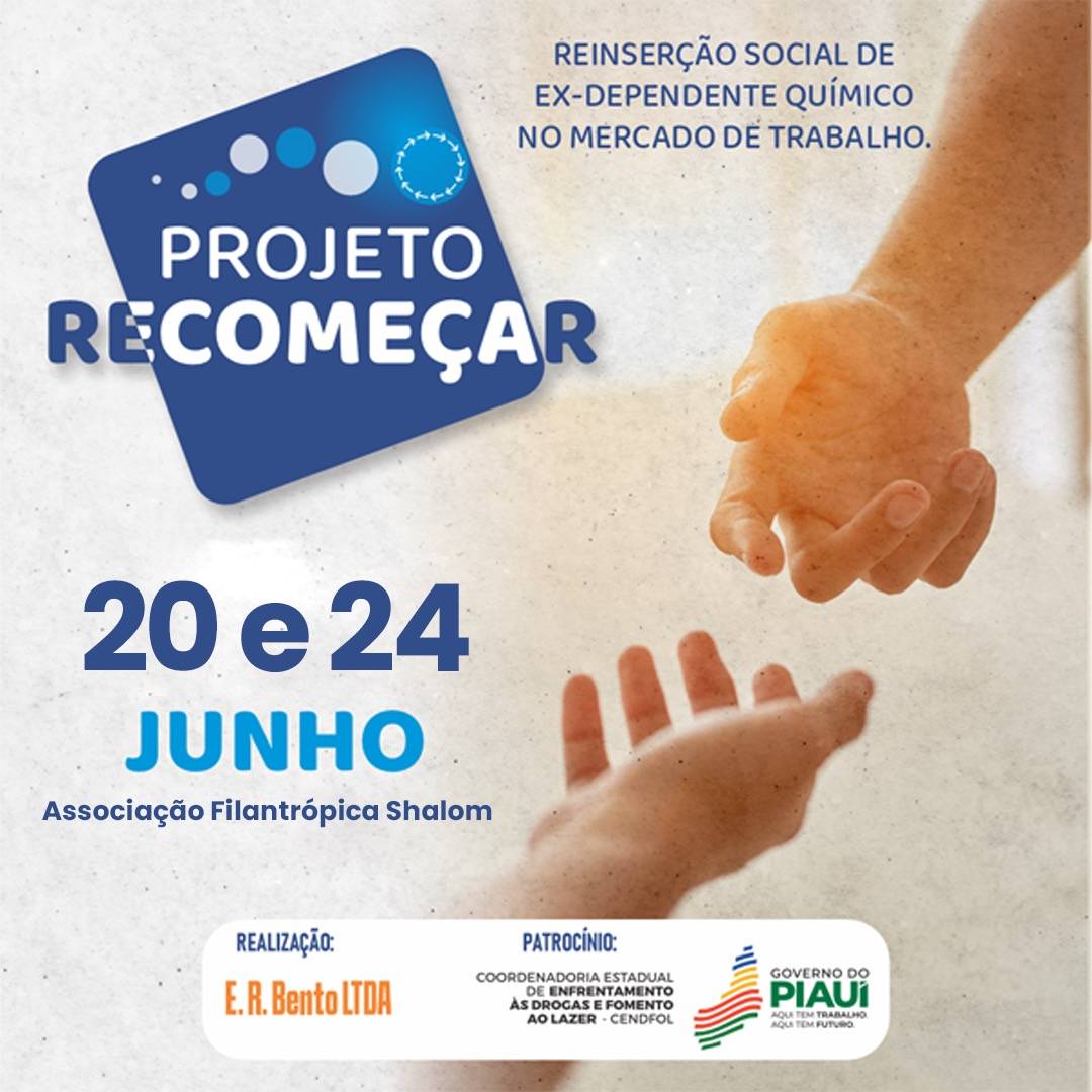 Projeto Recomeçar cria oportunidades de capacitação e empreendedorismo para dependentes químicos